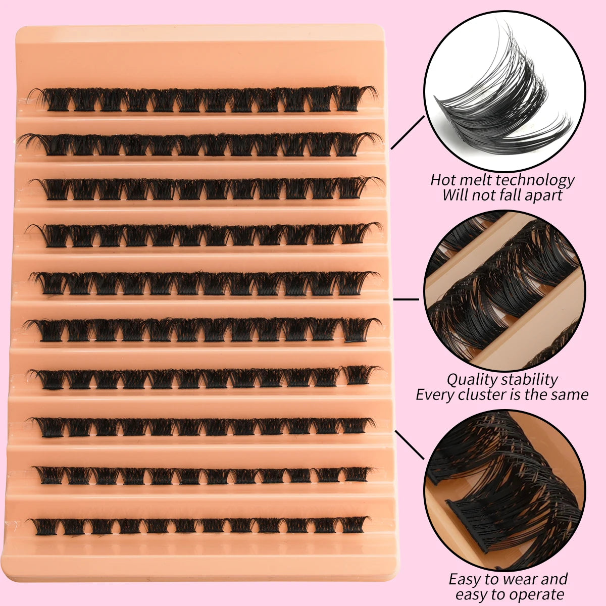 3/10 Rows Wispy False Eyelashes C Curl Individual Cluster Lashes DIY Make Up Eyeslash Extension Natural Faux Cils Makeup Tools