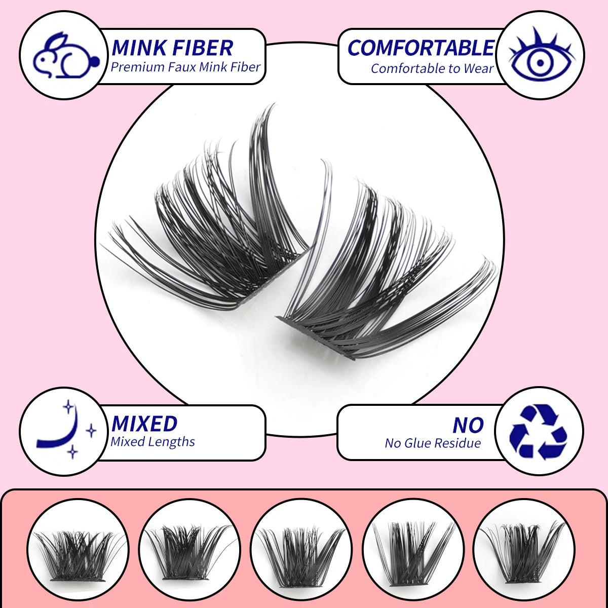 3/10 Rows Wispy False Eyelashes C Curl Individual Cluster Lashes DIY Make Up Eyeslash Extension Natural Faux Cils Makeup Tools